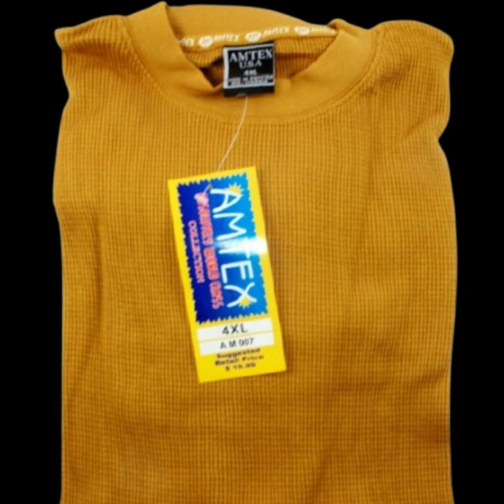 Men’s Waffle Thermal Top | Winter Long Sleeve Thermal Tee - Size Large